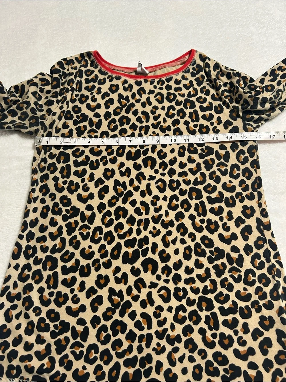 Nordstrom Women’s Small Leopard Print Pajama Set Red Trim